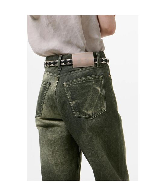 Our Legacy Green Aurora-Print Straight Leg Jeans