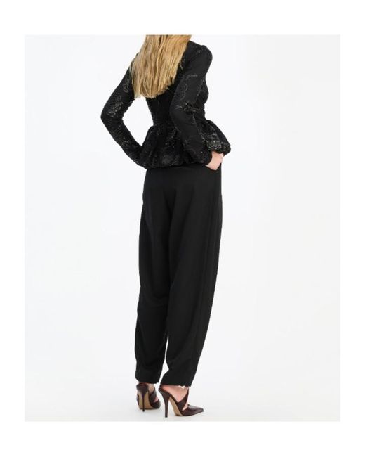 ROTATE BIRGER CHRISTENSEN Black Pleated Tailored Trousers