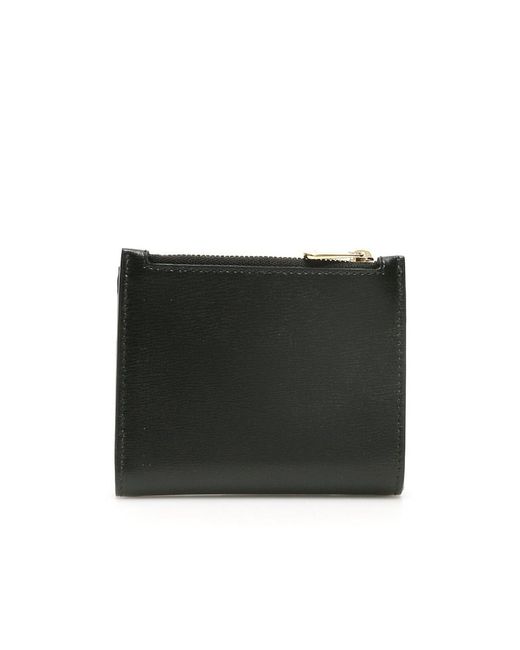 Ferragamo Black Vara Bow Compact Wallet