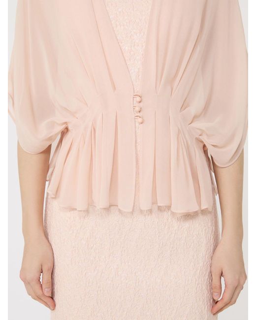 Max Mara Natural Buttoned Pleated Blouse