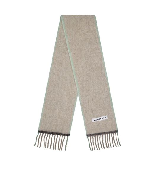 Acne White Vally Logo Scarf for men