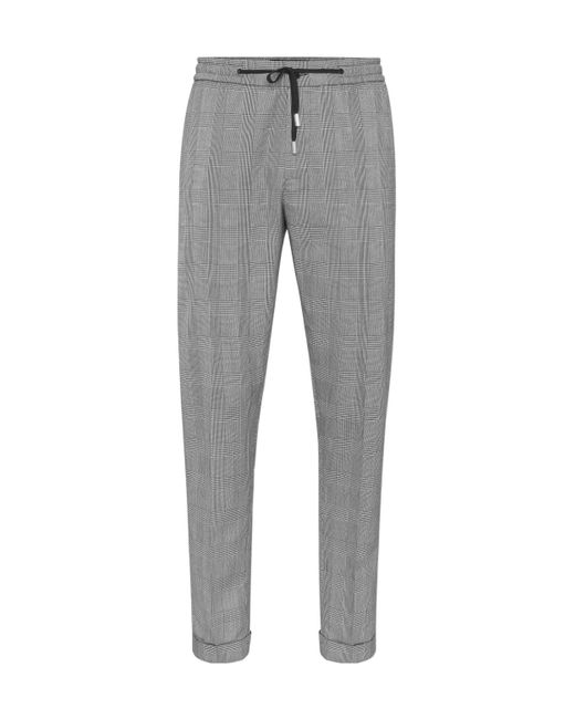 Philipp Plein Gray Prince Of Wales-Check Trousers for men
