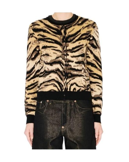 KENZO Multicolor Tiger Crewneck Buttoned Cardigan