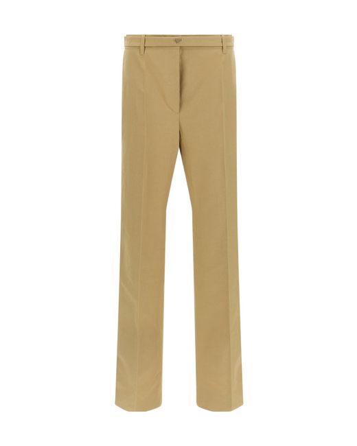 Prada Natural Pleated Tailored Trousers
