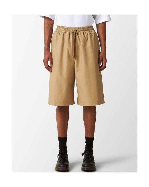 Maison Kitsuné Natural Wide-Leg Drawstring-Waist Shorts for men