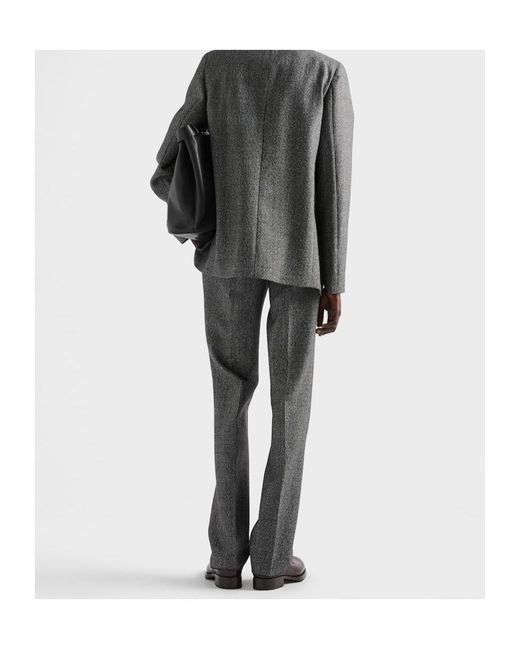Prada Gray Wool Pants for men