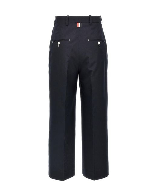 Thom Browne Blue Wide Leg Pants