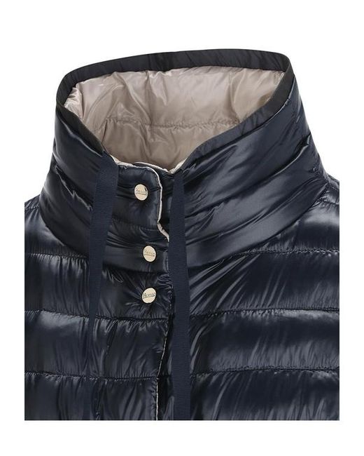 Herno Blue Reversible Hooded Down Jacket