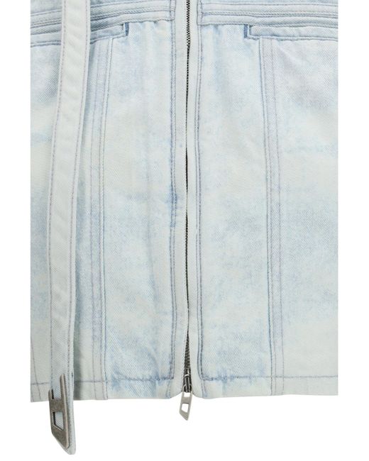 DIESEL Blue De Saphix Cropped Denim Jacket