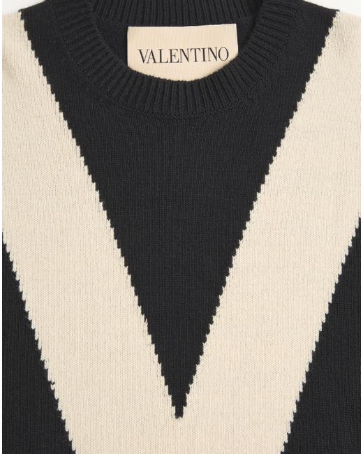 Valentino Black V Detailed Crewneck Jumper for men