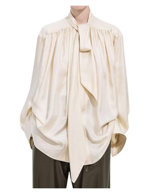 Bottega Veneta Natural Viscose Twill Blouse