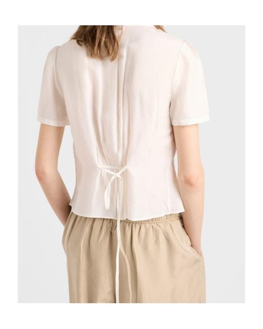 Prada White Garment-Dyed Washed Silk Shirt