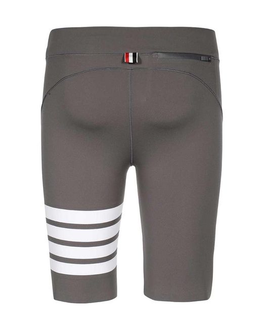 Thom Browne Gray 4-Bar Stripe Bike Shorts for men