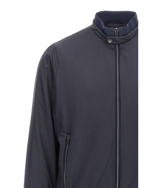 Herno Blue Zip-Up Bomber Jacket for men