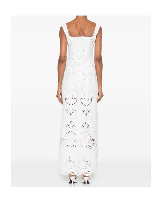 GIUSEPPE DI MORABITO White Broderie-Anglaise Scalloped Maxi Dress