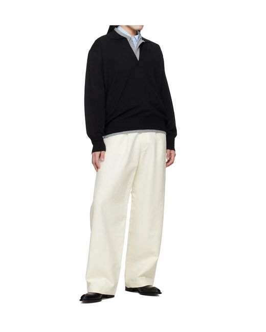 Ssstein Black Long-Sleeved Polo Shirt for men