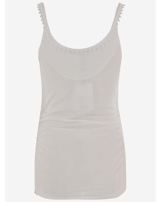 Jacquemus Women's White Le Debardeur Clavela Sleeveless Tank Top