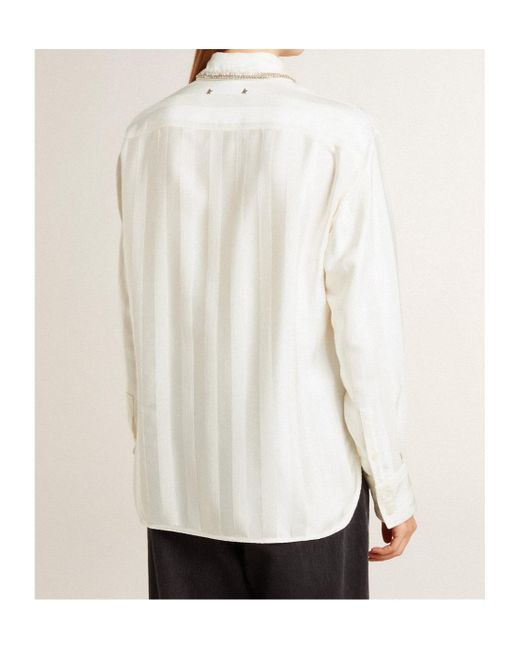 Golden Goose Deluxe Brand White Long Sleeved Embellished Shirt