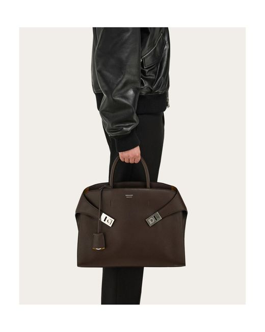 Ferragamo Brown Hug Briefcase for men