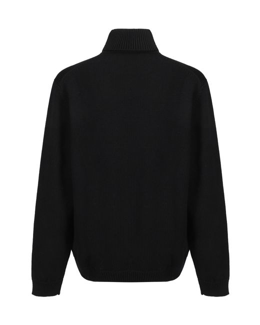 Roberto Collina Black Turtleneck Knit Sweater for men