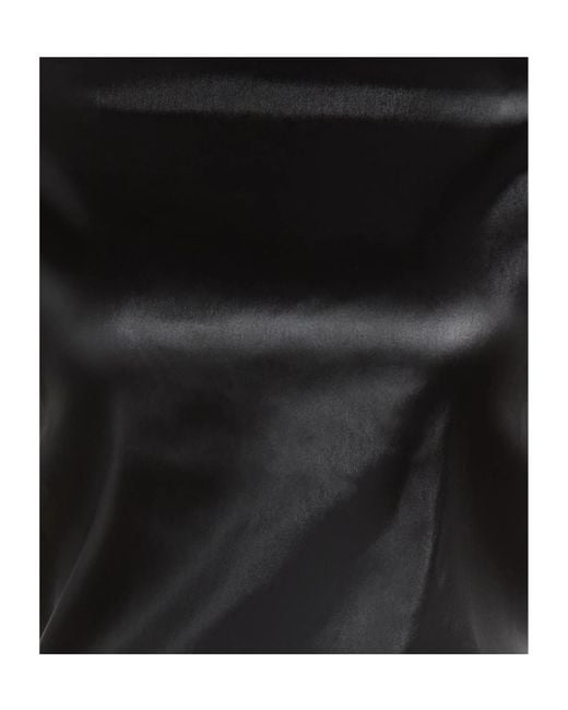 Sportmax Black Satin-Finish High-Neck Sleeveless Top