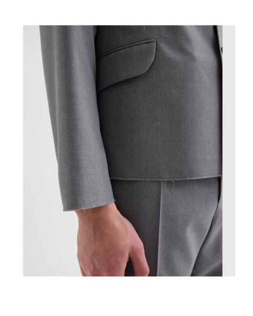 Jil Sander Gray Jacket 109 Single-Breasted Blazer for men
