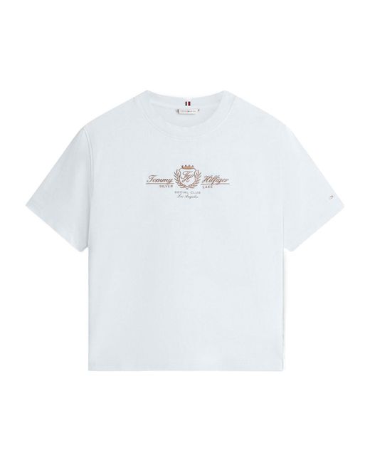Tommy Hilfiger White Logo Crew Neck T-Shirt