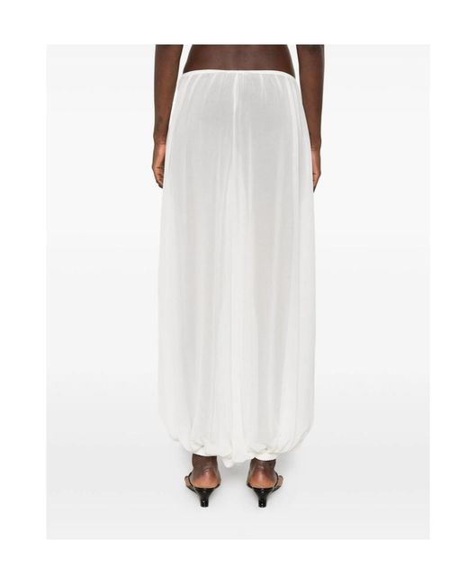 Frankie Shop White Wide-Leg Casual Pants