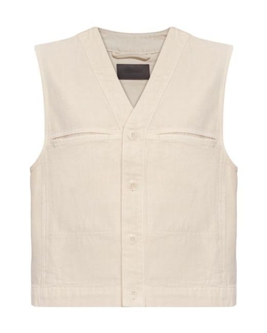 Lemaire Natural V-Neck Denim Vest