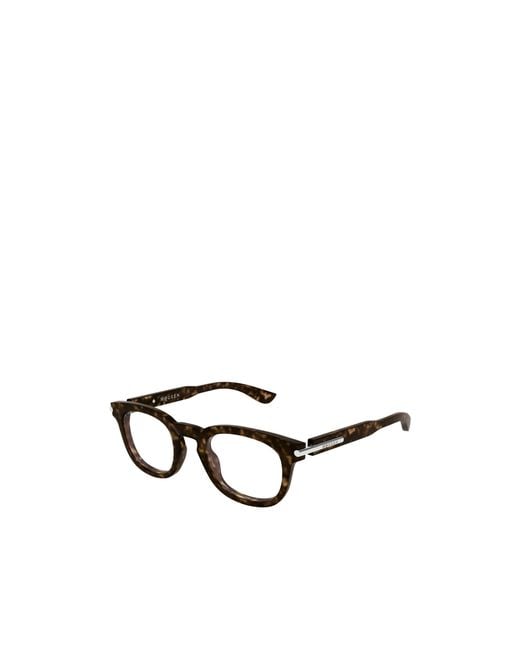 McQueen White Eyewear Oval Frame Glasses for men