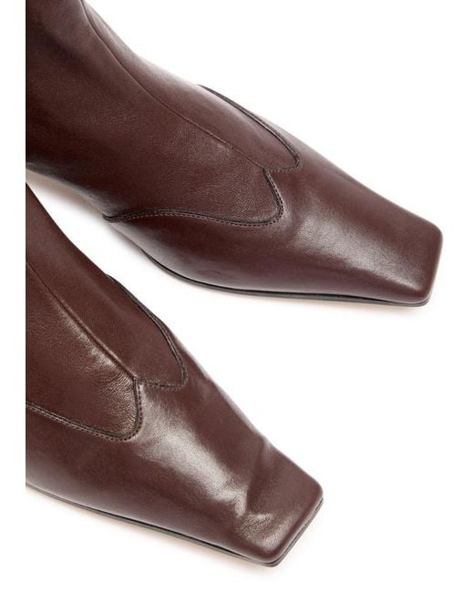 Khaite Brown Nevada 40 Leather Ankle Boots