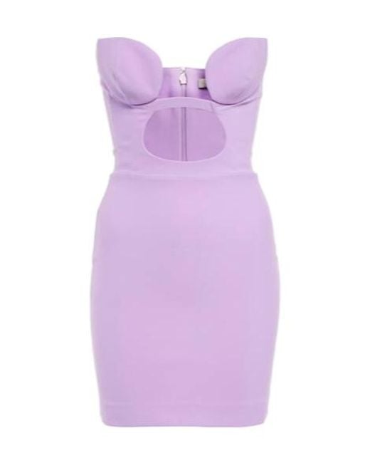Nensi Dojaka Purple Cutout Minidress
