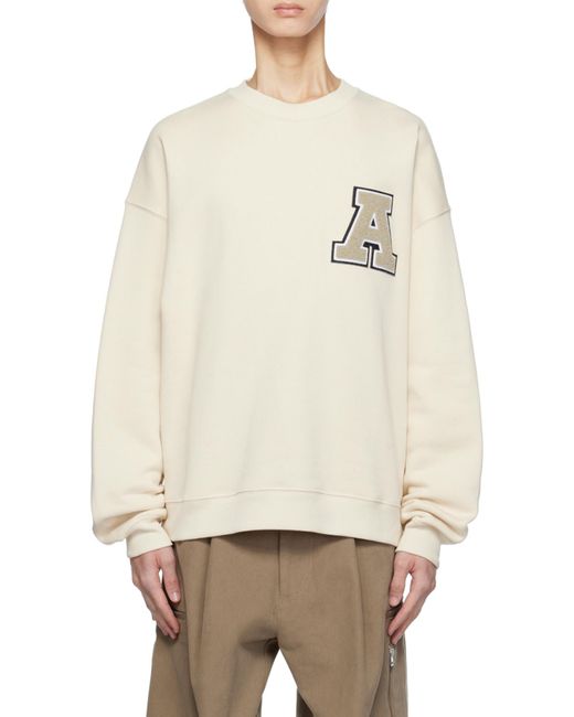 Axel Arigato White Team Logo Patch Crewneck Sweatshirt for men