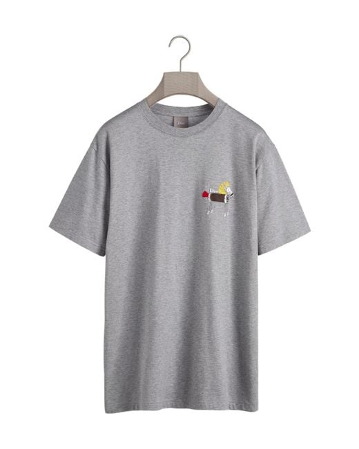 Dior Gray T-Shirt With Horse Embroidery, Relaxed Fit for men