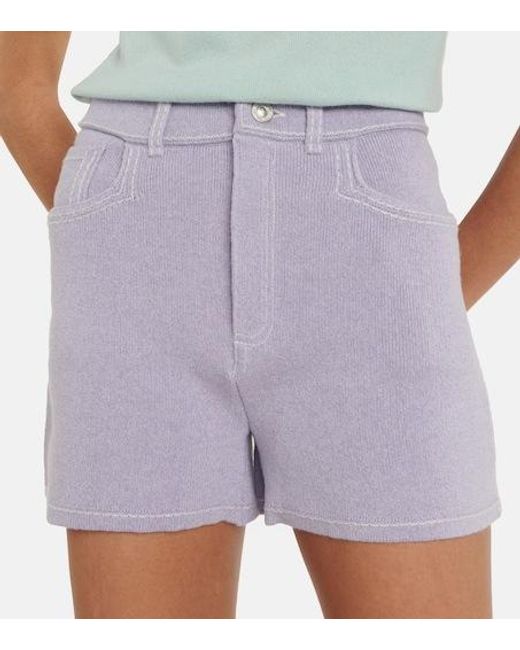 Barrie Purple Cashmere And Cotton Shorts