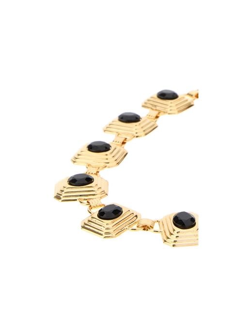 Alessandra Rich Metallic Embellished Necklace