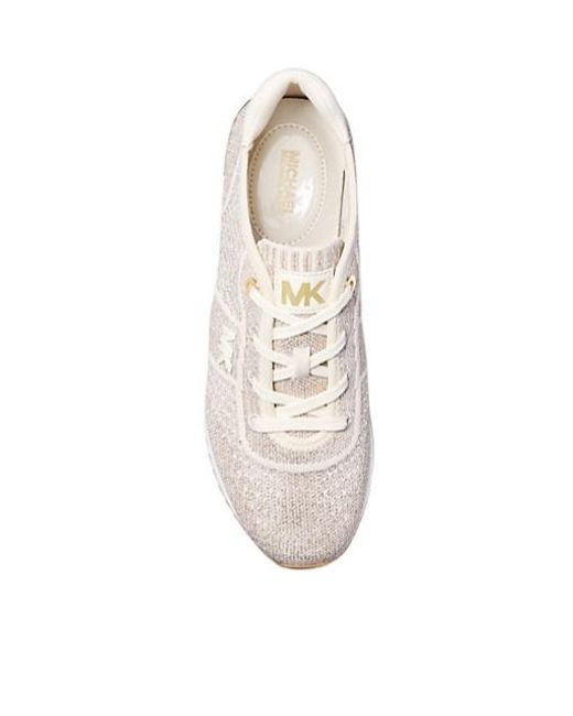 MICHAEL Michael Kors White Monique Metallic Knit Sneakers