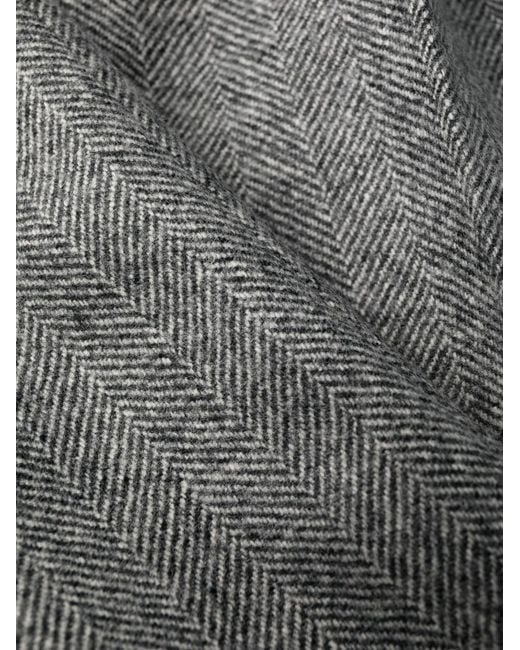 Brunello Cucinelli Gray Herringbone Tailored Pants for men