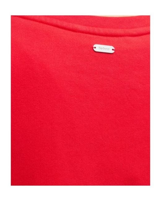 Barbour Red Logo Crew Neck Sweatshirt