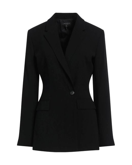 Rag & Bone Black Minimalist Double-Breasted Blazer