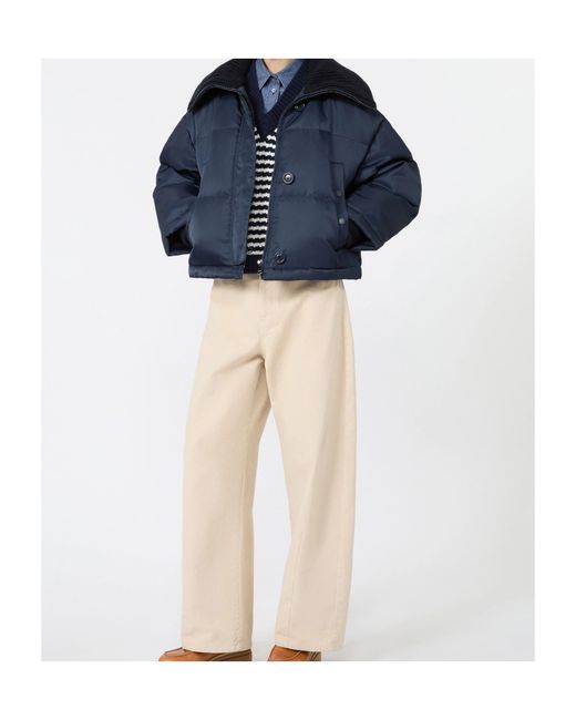 Weekend by Maxmara Blue V-Neck Long-Sleeved Knit Top