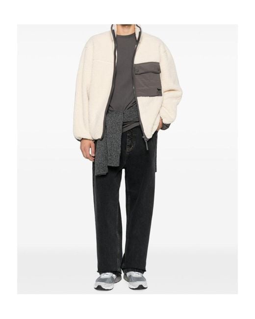Maison Kitsuné Natural Maison Kitsuné Panelled Fleece Jacket for men