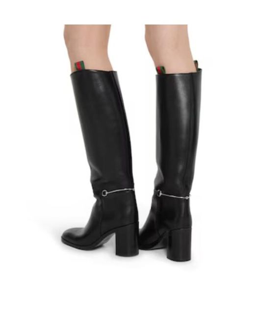 Gucci Black Boot With Slim Horsebit