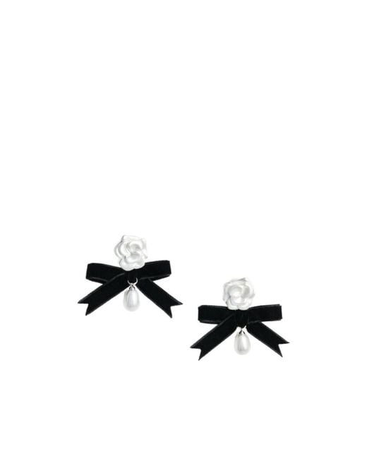Self-Portrait Multicolor Pearl Bow Earring