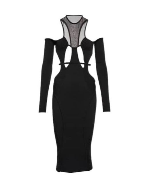 Nensi Dojaka Black Cutout Midi Dress