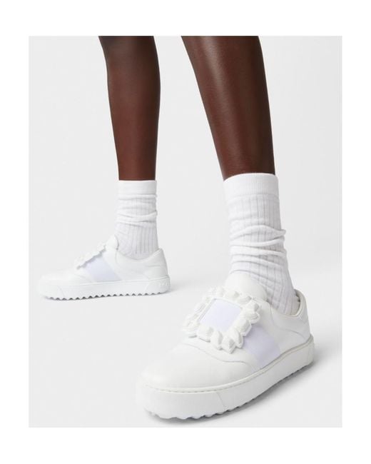 Roger Vivier White Very Vivier Rubber Buckle Sneakers