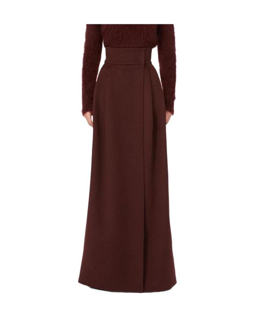 Max Mara Purple Zattera Pleated Maxi Skirt