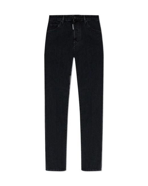 DSquared² Black Logo Patch Skinny Jeans for men