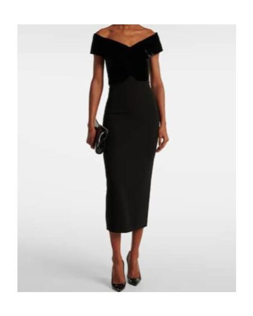Roland Mouret Black Off-The-Shoulder Velvet Gown