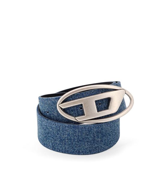 DIESEL Blue 1Dr Logo Plaque Buckle Belt